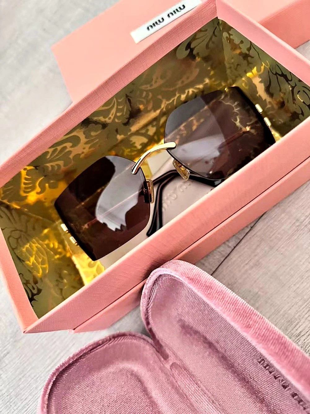 Miu Miu Sunglasses Brown & Gold